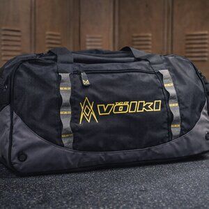 Völkl Sport Duffel Bag Black Gray Yellow Gym Travel Weekend